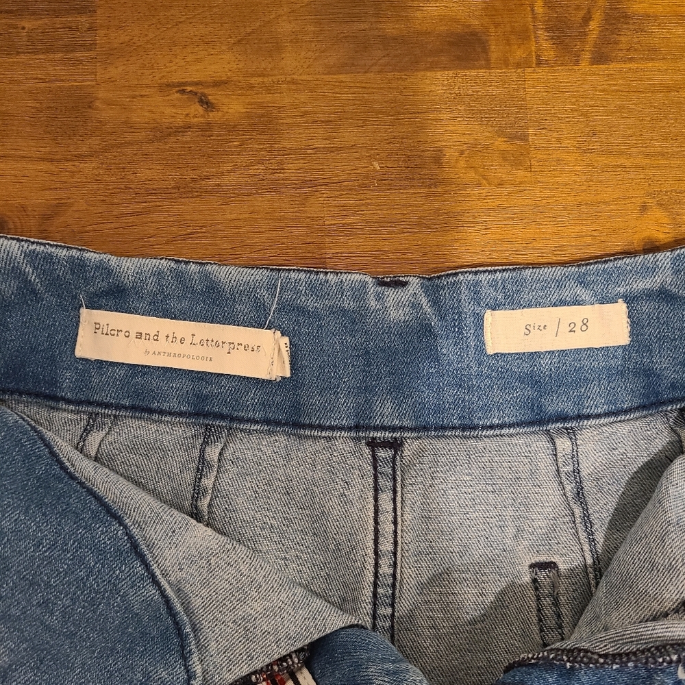Pilcro And The Letterpress By Anthropologie Cropped Wide Leg Highrise Jeans 28 - Picture 9 of 10